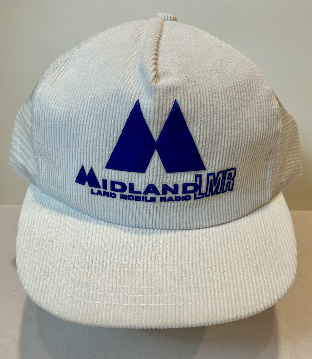 Vintage Corduroy Midland LMR Land Mobile Radio Snapback Trucker Hat